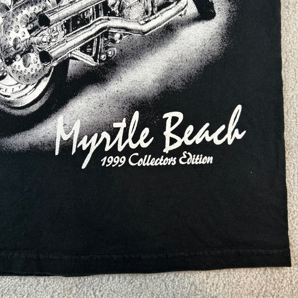 Vintage 1999 Myrtle Beach Spring Rally T-Shirt Men's L Black Ride of the Century - Picture 8 of 12